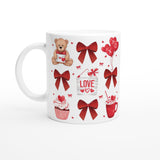 Sweet Valentine's Day Mug - Teddy Bear and Red Bow Coffee Cup