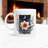 Flower Celestial Mug | Cosmic Floral Coffee Mug | Custom Starry Night Mug for Gifts