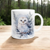 Owl in the Snow Winter Mug – Cute 11oz Ceramic Mug for Coffee, Tea, Hot Chocolate – Cozy Winter Owl Gift