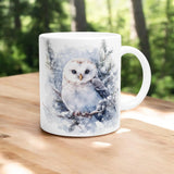 Owl in the Snow Winter Mug – Cute 11oz Ceramic Mug for Coffee, Tea, Hot Chocolate – Cozy Winter Owl Gift