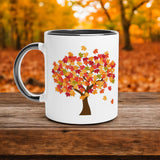 Fall Tree Autumn Leaves Mug - 11oz Ceramic Coffee Cup | Cozy Fall Mug