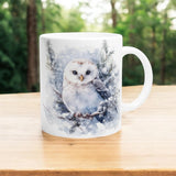 Owl in the Snow Winter Mug – Cute 11oz Ceramic Mug for Coffee, Tea, Hot Chocolate – Cozy Winter Owl Gift